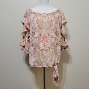 Cece | Multicolor Pink Paisley Top